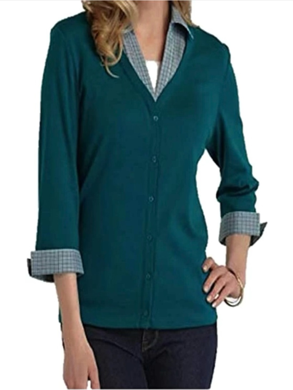 Laura Scott Womens Plus 3Fer Cardigan
